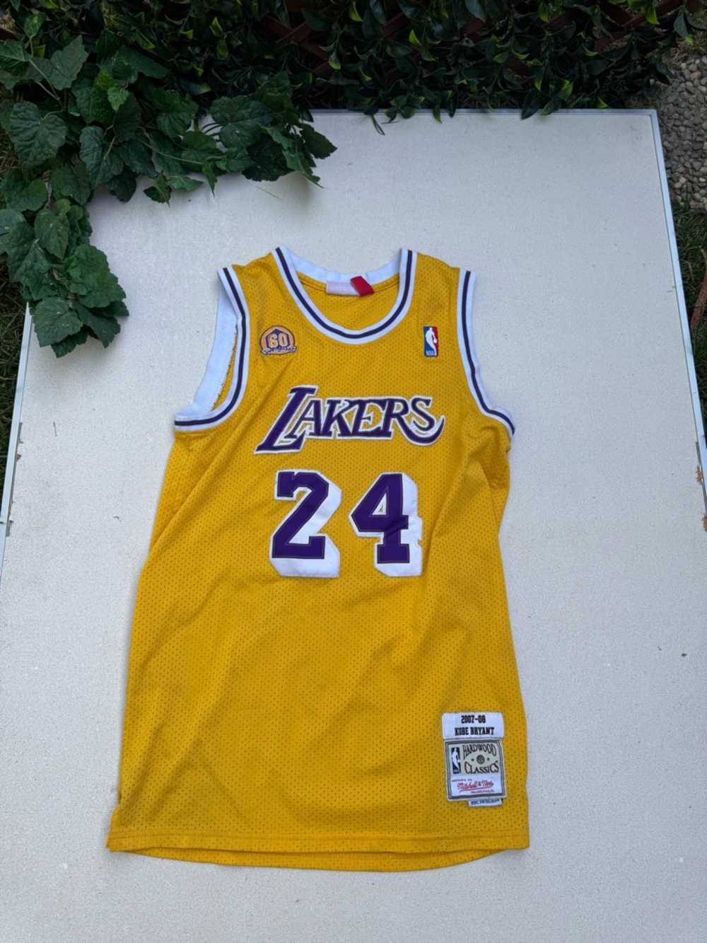 Mitchell & Ness Lakers Gold Kobe Bryant Hardwood Classics Patch Jersey